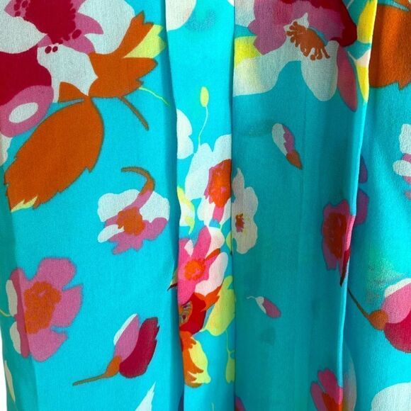 BCBG MAXAZRIA | Bright Blue/Pink Tie-Back Sundress (S) - Picture 4 of 6